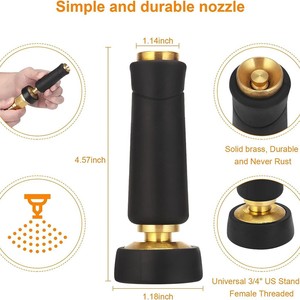 Tuyau de jardin en acier inoxydable de 30 pieds, flexible et haute pression, pour l'arrosage et le lavage de voiture, avec conception à plusieurs buses - Product Image 3
