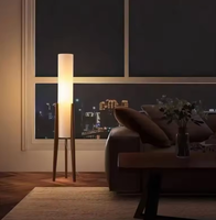Lampe sur pied en noyer noir, style japonais moderne, ambiance nordique rétro, nouveau style chinois, lumière LED, décoration pour salon et chambre à coucher