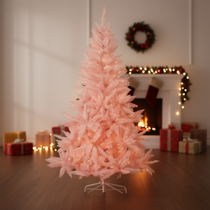 Sapin de Noël rose en forme de crayon, 5 pieds, artificiel, pliable, décorations d'intérieur pour table - Product Image 2