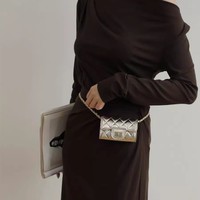 Mini sac à main élégant pour femme, nouveau porte-monnaie polyvalent en forme de rouge à lèvres, sac à bandoulière haut de gamme avec chaîne en PU