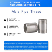 Raccord de couplage en acier inoxydable 304/316 moulé pour pipeline de gaz naturel à basse pression avec joint à filetage extérieur