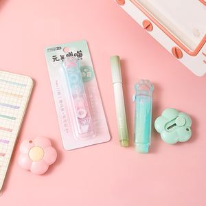 Set de Papelería <span class=keywords><strong>Kawaii</strong></span> con Diseño de Pata de Gato, Kit de Suministros de Oficina para Estudiantes con Cinta Correctora, Borrador, Resaltador y Cuchilla Multiusos - Product Image 4