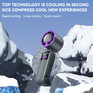 2025 New Arrival Xách Tay USB Có Thể Sạc Lại Thể Thao Điện Mini Mát Fan Có Thể Gập Lại Cầm Tay Hiển Thị Kỹ Thuật Số 5V Không Cánh Pin - Product Image 2