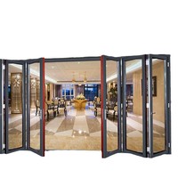 Porte coulissante pliable silencieuse du centre commercial intérieur moderne de Yiwu volet roulant en alliage d'aluminium cloison épaissie en cristal