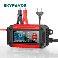 Chargeur de batterie intelligent entièrement automatique 12V 6A DC avec analyseur pour batteries LiFePO4, humides, AGM, gel et plomb-acide