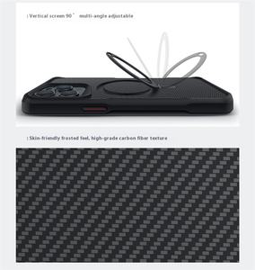 Nueva funda de teléfono magnética con textura de fibra de carbono para iPhone 16 15 14 13 12 Pro Max con soporte <span class=keywords><strong>Invisible</strong></span> a prueba de golpes - Product Image 3