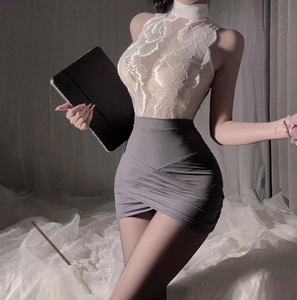 Nueva lencería sexy estilo secretaria, pijama de encaje, falda ajustada, uniforme para mujer - Product Image 2