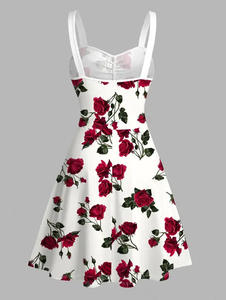 ชุดเดรสผู้หญิงพิมพ์ลายดอกกุหลาบเซ็กซี่ขนาดใหญ่พิเศษสำหรับฤดูใบไม้ผลิและฤดูร้อนแฟชั่นยุโรปและอเมริกา - Product Image 3