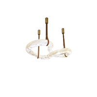 Lustre en tube de marbre courbé, luminaire suspendu décoratif en marbre pour salle à manger, balcon, couloir, escalier