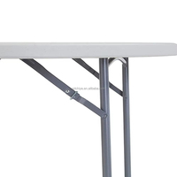 Vente directe d'usine, table ronde pliable en plastique durable de 244 cm (10 pieds) pour mariage et banquet en plein air