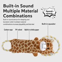 Jouet pour chien en peluche avec anneau de traction en corde de coton, couineur, pour la lutte de traction et le nettoyage des dents, durable, à mâcher et à jouer, vente en gros, usine OEM personnalisée