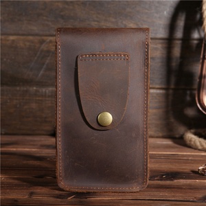 Boshiho Men Waist Retro Crazy Horse <b>Leather</b> Belts Pouch Western <b>Leather</b> Cell Phone Bags Money Credit Card Storage Phone Bag - Product Image 4
