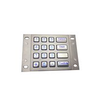 Tahan air, tahan debu, IP65, baja tahan karat, terpasang di logam, 16 tombol, USB PS/2, untuk penggunaan luar ruangan, mendukung braille, keypad
