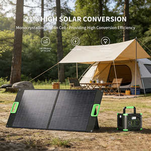 Panneaux solaires monocristallins ALECTER 100W 18V, efficacité 23%, étanches IP65, chargeur pliable, modèle pour le camping en plein air - Product Image 3