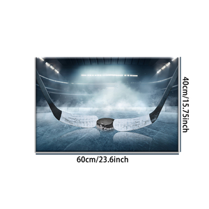 Quadro su Tela Stampato con Scena di Hockey - Natura Morta con Pista di Hockey su Ghiaccio e Disco, Decorazione Murale Personalizzabile per Appassionati di Sport, Casa/Ufficio - Product Image 3