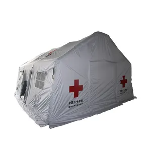 快速设置充气医疗派对野营帐篷紧急6-10人野战医院充气帐篷，带充气泵