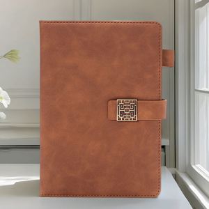 Promotional Personalised <b>A5</b> Leather <b>Notebook</b> Custom Hardcover with Magnetic Buckle Business Logo Printing - Product Image 5