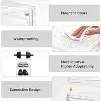 Lot de 10 boîtes de rangement à chaussures empilables en plastique transparent extra-larges avec ouverture frontale, écologiques, pour l'organisation à domicile