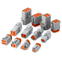 Conector Eléctrico Automotriz CQFH Envío Rápido DT04-6P DT06-6S, 6 Pines Macho/Hembra, Carcasa de Nylon Gris, Clasificación IP66, 12V