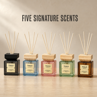 THALO Diffuseur de parfum d'ambiance de luxe 500ml, bouteille carrée en verre, longue durée, pour hôtel et bureau