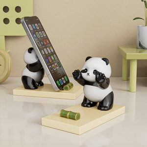 Penyangga Ponsel Lucu dari Resin Lukis Tangan, Dudukan Smartphone Santai Bentuk Hewan Panda, Figurine Patung <span class=keywords><strong>Mobile</strong></span> <span class=keywords><strong>Stand</strong></span>-Fashion - Product Image 2