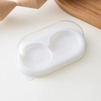 Vente en gros Conteneur pour pâtisserie de qualité alimentaire PET pour le stockage des desserts Gâteau au fromage Boulangerie Biscuits 2 compartiments Promotion de gâteau