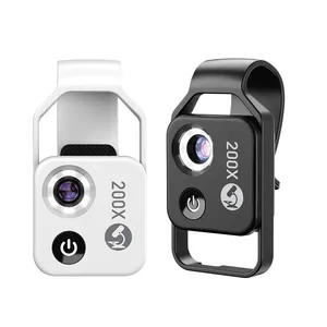 200X แบบพกพา HD มินิโทรศัพท์มือถือกล้องจุลทรรศน์เลนส์แว่นขยายสำหรับโทรศัพท์มือถือ