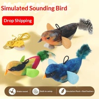 Jouet pour chat en viscose, simulation d'oiseau, avec son, résistant aux griffures, anti-ennui et design suspendu pour chatons