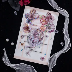 3 pièces d'autocollants pour animaux de compagnie en papier Night Flower God Series <span class=keywords><strong>Dark</strong></span> Series Journal Decorative Source Material <span class=keywords><strong>into</strong></span> 6 Choices - Product Image 4