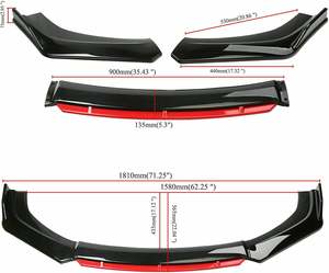 ホンダアコードシビック用ユニバーサルフロントおよびリアバンパーフロントスプリッターボディキットスポイラーバンパーリップ1セット