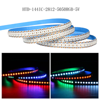 Tira de LED RGB 5050 direccionable de 5V, cinta LED WS2812B, tira de LED RGB direccionable de 5V WS2812B, rollo de 144 LED