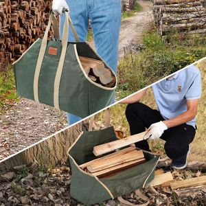 BSCI Custom Firewood Carrier Bag for Camping and Outdoor Use: Wood <b>Log</b> Match Bag Tote <b>Holder</b> for Storage - Product Image 5