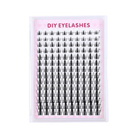 Kit de cils synthétiques DIY en gros pour manga, cils segmentés en éventail, 14 rangées, courbure D, cils naturels, logo personnalisé
