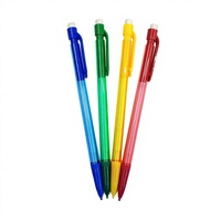 Crayon mécanique transparent multicolore avec gomme intégrée pour l'école et le bureau