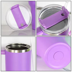 MONFONK Tasse de voyage en acier inoxydable 40 oz avec poignée, impression de logo personnalisé, écologique, isolation thermique 6-12 heures, couleur personnalisée - Product Image 5