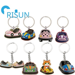 Portachiavi in Metallo Smaltato Personalizzato all'Ingrosso, Divertente Gioco Hot Wheels Bump Toy, Llavero <span class=keywords><strong>per</strong></span> Bambini, Portachiavi Auto Bumper Kart - Product Image 1