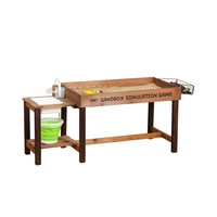 Ensemble de cuisine de simulation en bois avec table pour jeux d'extérieur, pique-nique et jeux de rôle en cour, équipement de parc d'attractions
