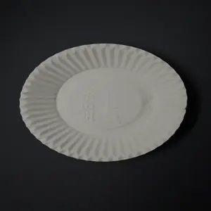 Plato de papel blanco desechable para fiesta, plato de boda, pizza, 5 pulgadas