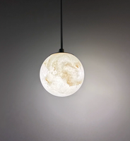 Petit luminaire suspendu moderne en albâtre naturel, hauteur réglable, commande sans fil, pour chambre à coucher, bar, comptoir - LED suspendu