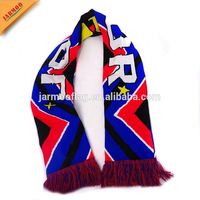 Benutzer definierte Logo Druck Sport Team Jacquard 100% Acryl Soccer Club Fan Schal Druck Schal Schal Fußball Fans