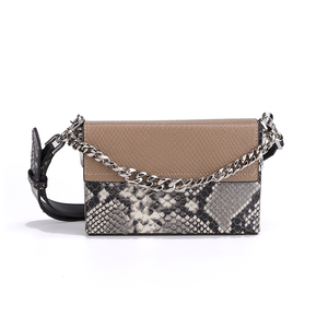 Genuine Leather Box Clutch Serpentine Designers Flap Women Purses and Shoulder <strong>Bag</strong> <strong>Snake</strong> Skin Leather Chain Crossbody <strong>Bags</strong> - Product Image 1