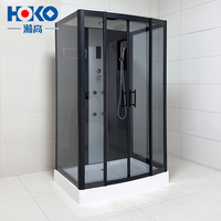 Cabine de douche HOKO moderne en alliage d'aluminium et verre trempé, porte de douche 5 mm carrée, cabine de douche vapeur pour hôtel, salle de sport, salle de bain