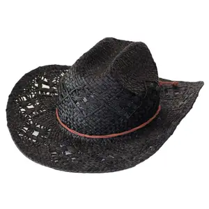 J Handmade Raffia Straw Tie Dye Cowboy Hat Helmet