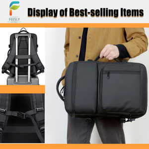 <b>Large</b> Capacity Multifunctional Waterproof PU <b>Leather</b> Laptop <b>Backpack</b> Expandable with USB Interface Zipper Closure Bag - Product Image 2