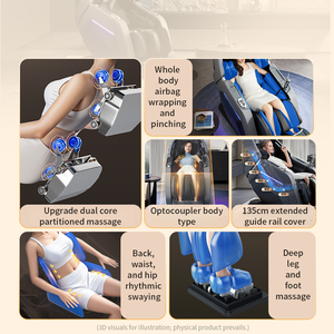 <span class=keywords><strong>Fauteuil</strong></span> de <span class=keywords><strong>massage</strong></span> portable 2025 à double mécanisme, avec 2 dispositifs de <span class=keywords><strong>massage</strong></span>, enveloppement complet du corps par airbag, shiatsu et compresse chaude - Product Image 2