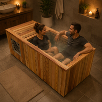 Baignoire Spa Tout-en-un Moderne Écologique en Acier Inoxydable 304 avec Refroidisseur et Filtre pour Bain de Glace, Idéale pour Salle de Bain, Extérieur, Hôtel, Salle de Sport