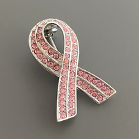 Prendre soin des femmes produits contre le cancer du sein ruban rose rouge insigne sensibilisation au cancer logo personnalisé strass brillant épinglette broche