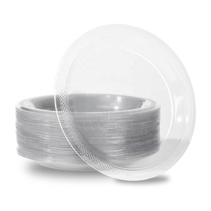 High Quality Disposable Crystal Clear 9 Inch <b>Plastic</b> Plates for Holiday Events - Product Image 2
