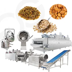 Tự động Kẹo Đậu Phộng Máy làm rang tráng hạt điều Hazelnut dây chuyền chế biến hương vị Nuts tráng giá máy