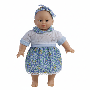 Vestido Asiático para Niñas NINES DONIL Sweet Baby con Nuevo Estampado Floral Azul/Verde, Juguete Educativo - Product Image 2
